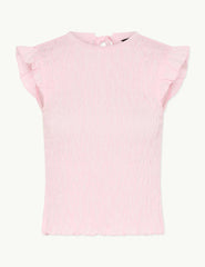 Pink Shirred Tie Back Top