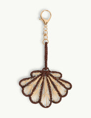 Beige Raffia Shell Bag Charm