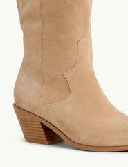 Light brown Suede Western Boots