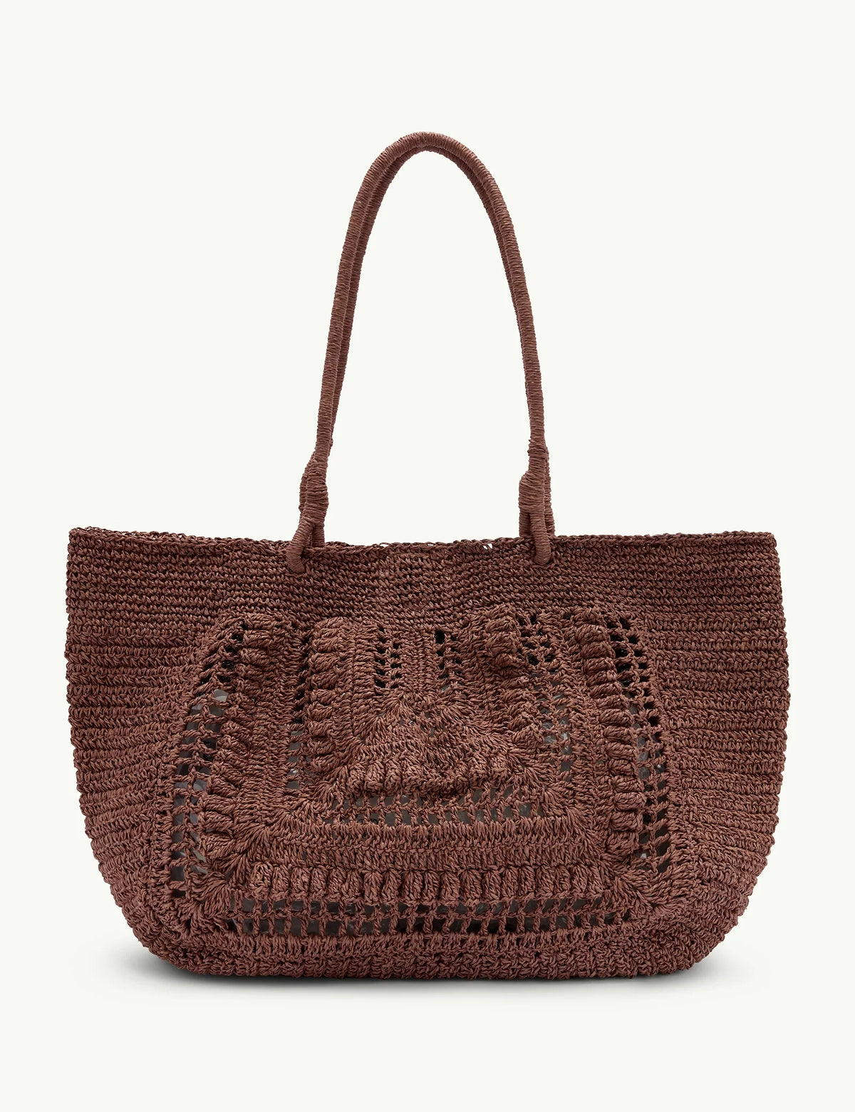 Brown Raffia Tote Bag