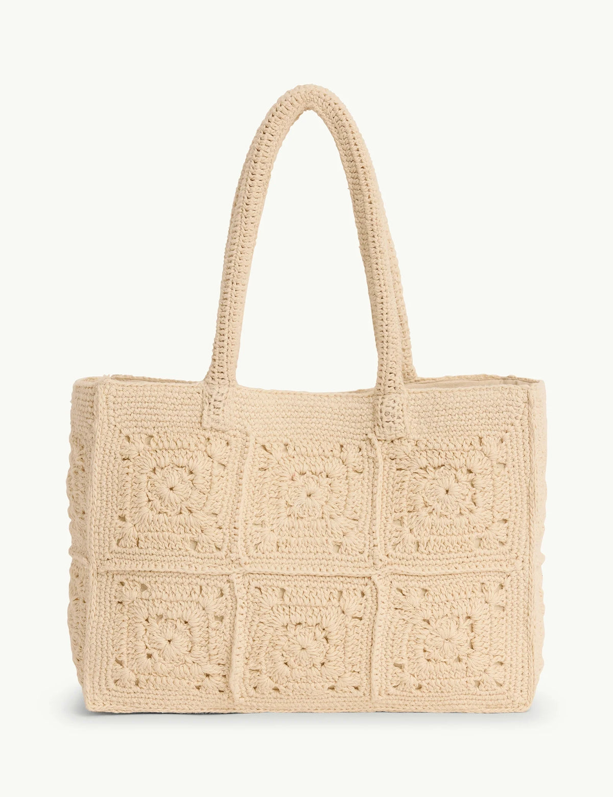 Cream Crochet Square Tote