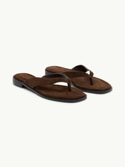 Brown Suede Flip Flops