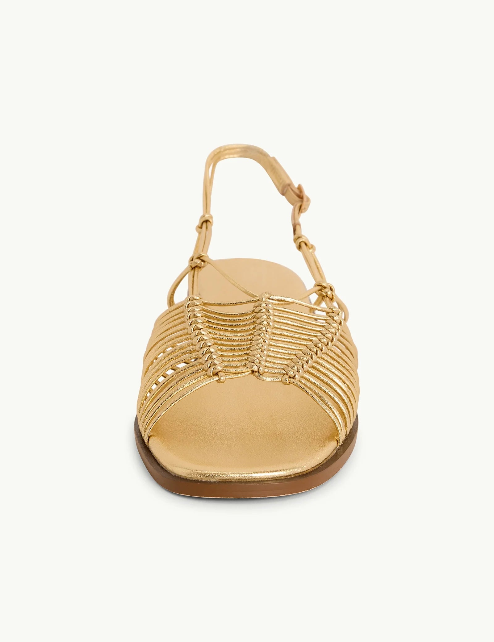 Gold Leather Strappy Sandals