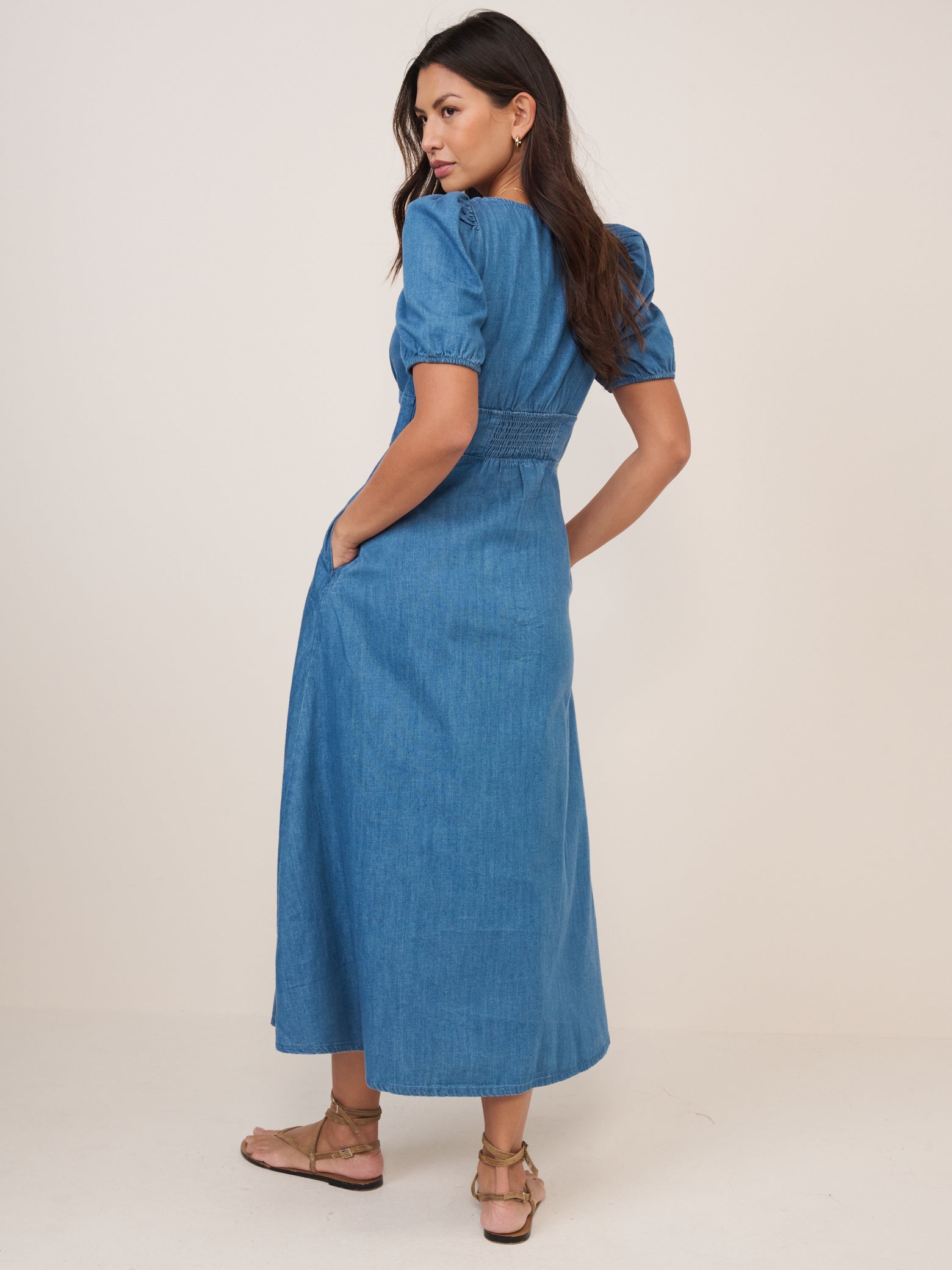 Blue Denim Tulla Midi Dress