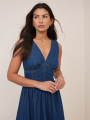 Mid-Wash Jackson Denim Midi Dress