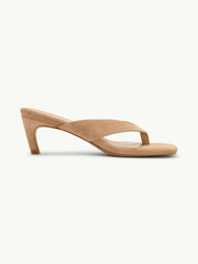 Brown Suede Flip Flop Heel