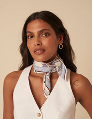Cream Tile Printed Scarf