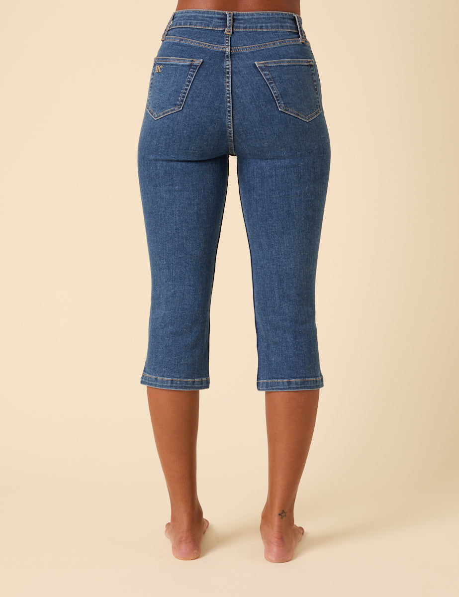 Blue Denim Capri Trousers