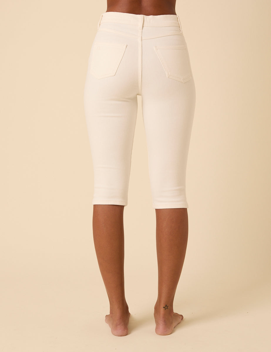 White Denim Capri Trousers