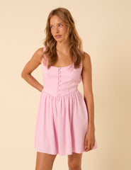 Pink Drop Waist Cora Mini Dress