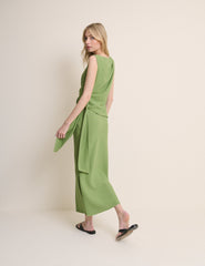 Green Boat Neck Sleeveless Elvie Maxi Dress
