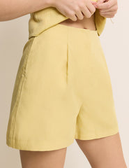 Yellow Tailored Shorts
