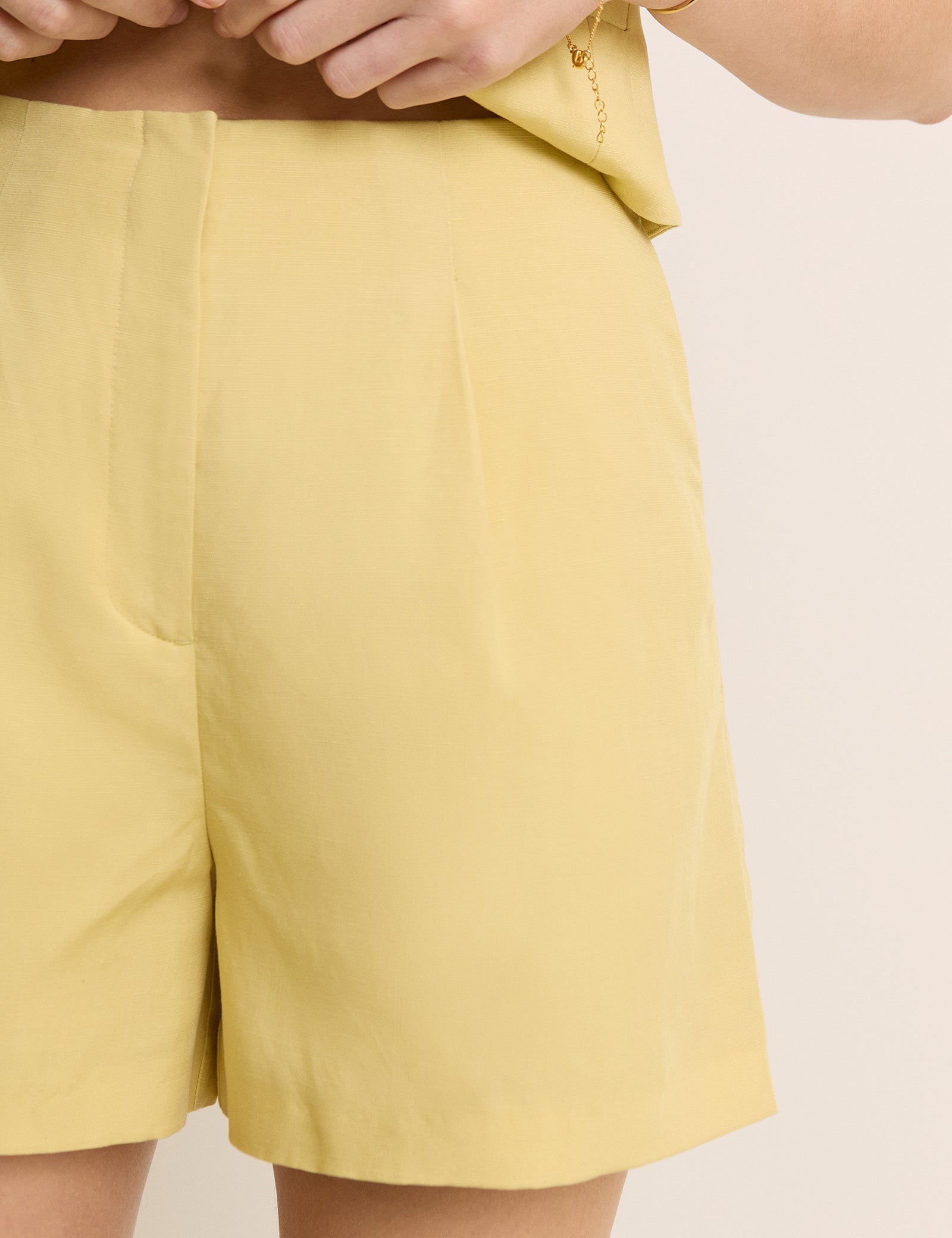 Yellow Tailored Shorts