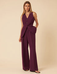 Burgundy Jax Crepe Trousers