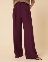 Burgundy Jax Crepe Trousers