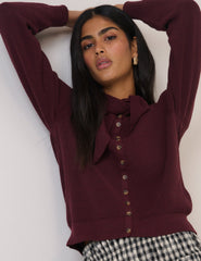 Burgundy Neckerchief Cardigan