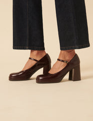 Burgundy Mary Jane Heels