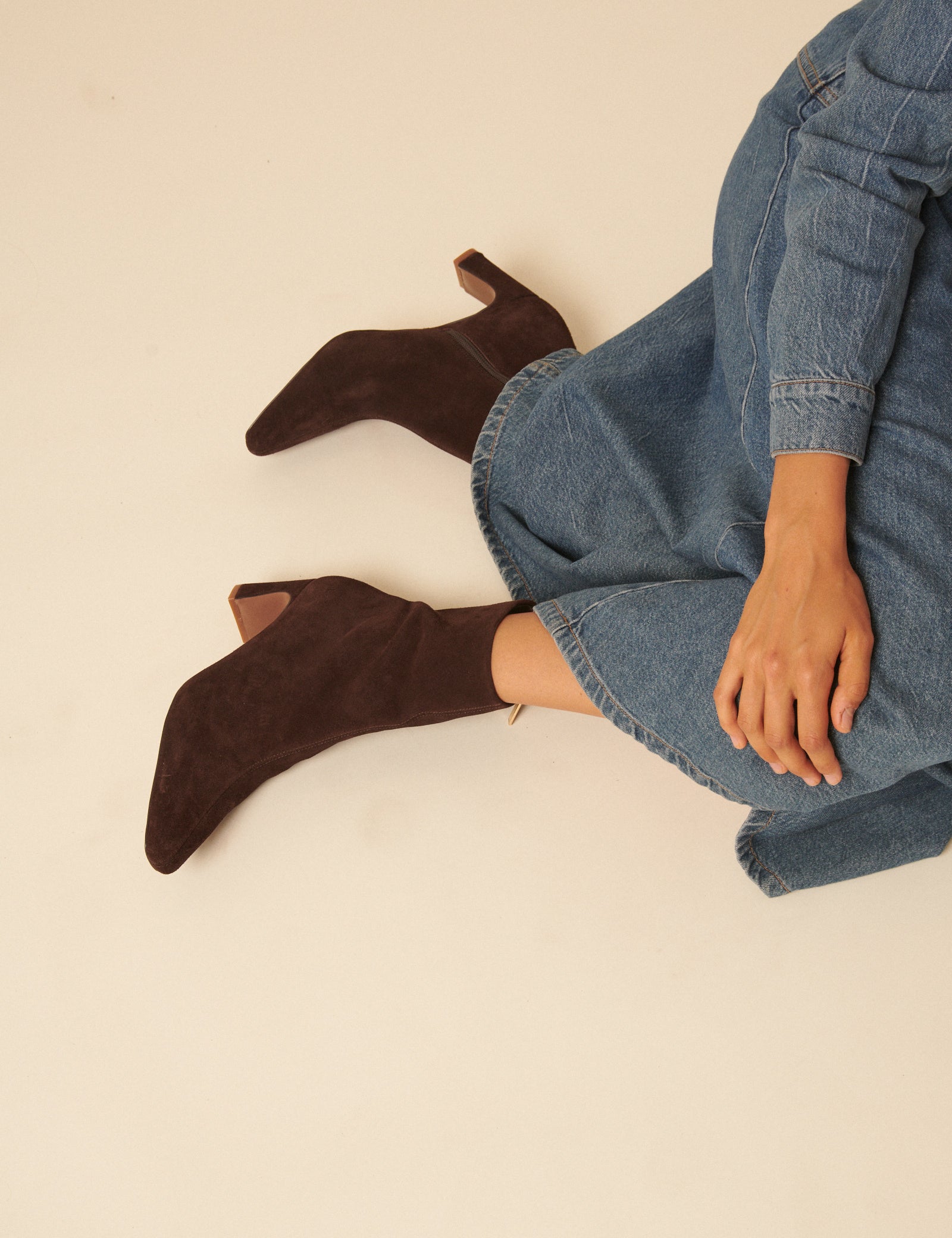 Dark Brown Suede Ankle Boots