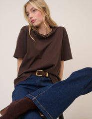 Chocolate Brown Boxy Fit T-Shirt