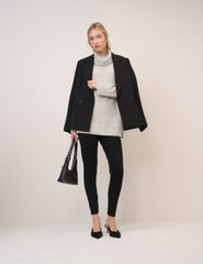 Grey Roll Neck Longline Jumper