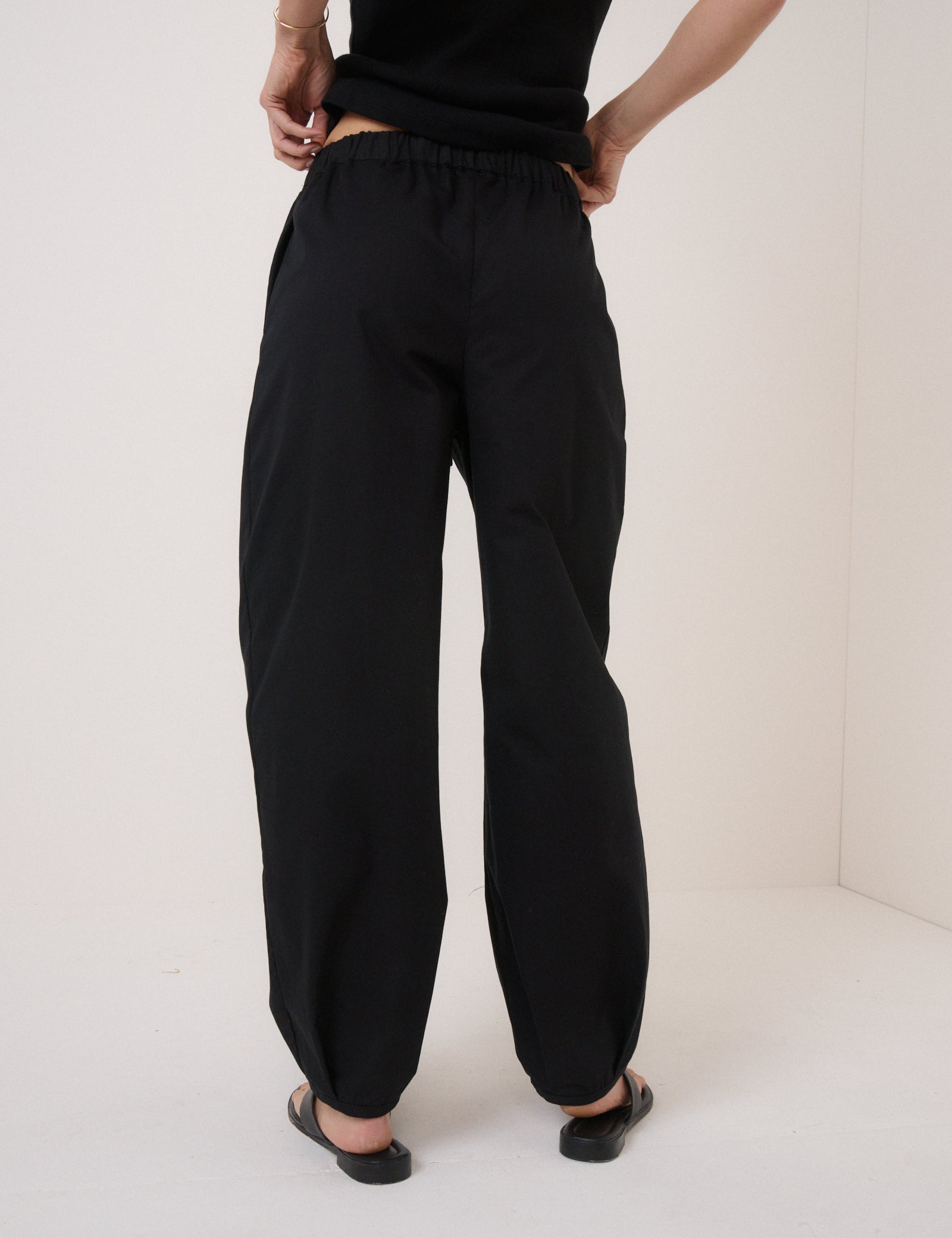 Black High Waisted Ballon Leg Trousers