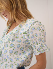White Floral Whitney Blouse