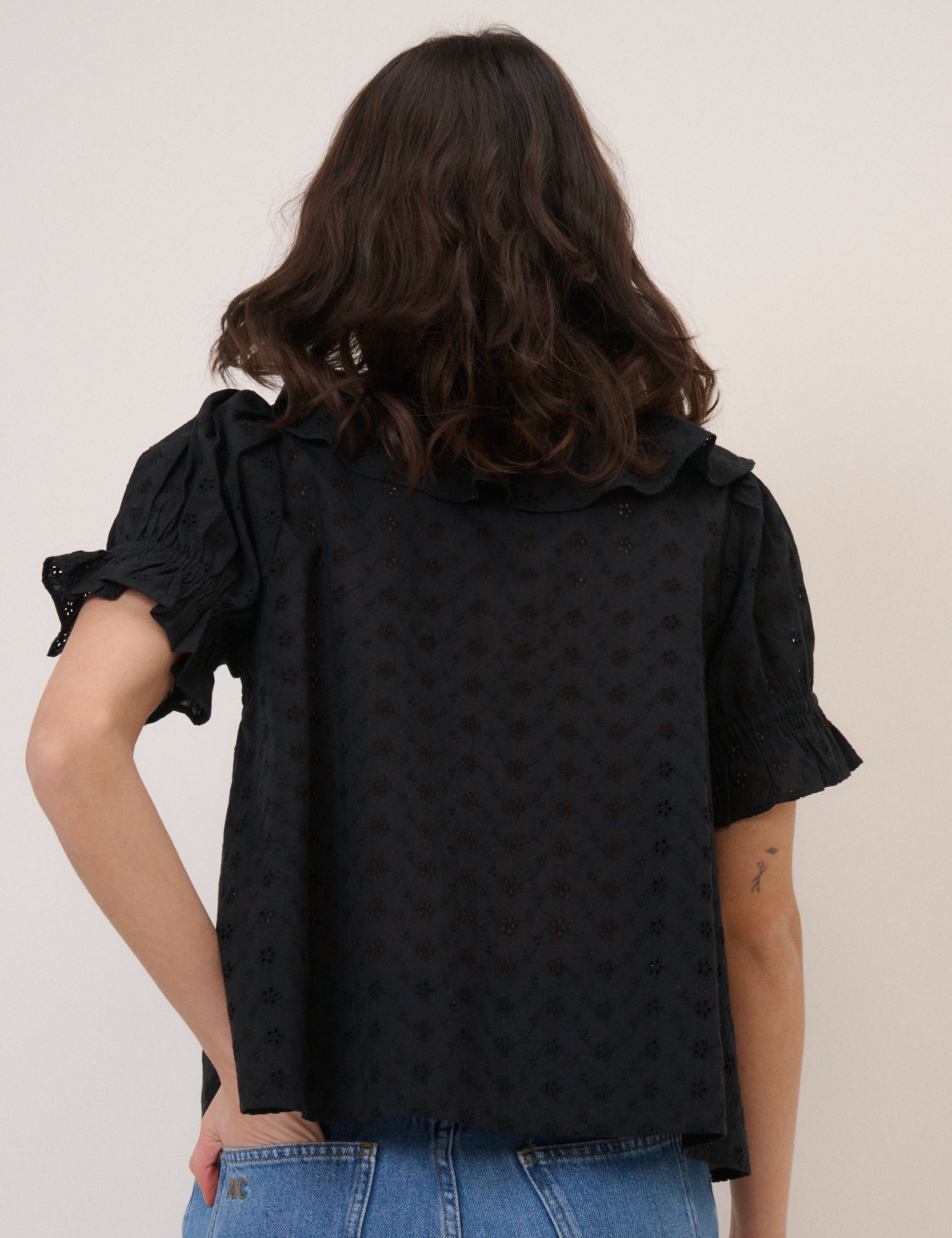 Black V-Neck Whitney Blouse