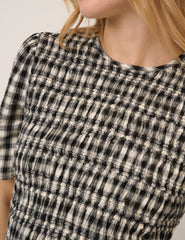 Gingham Shirred Top