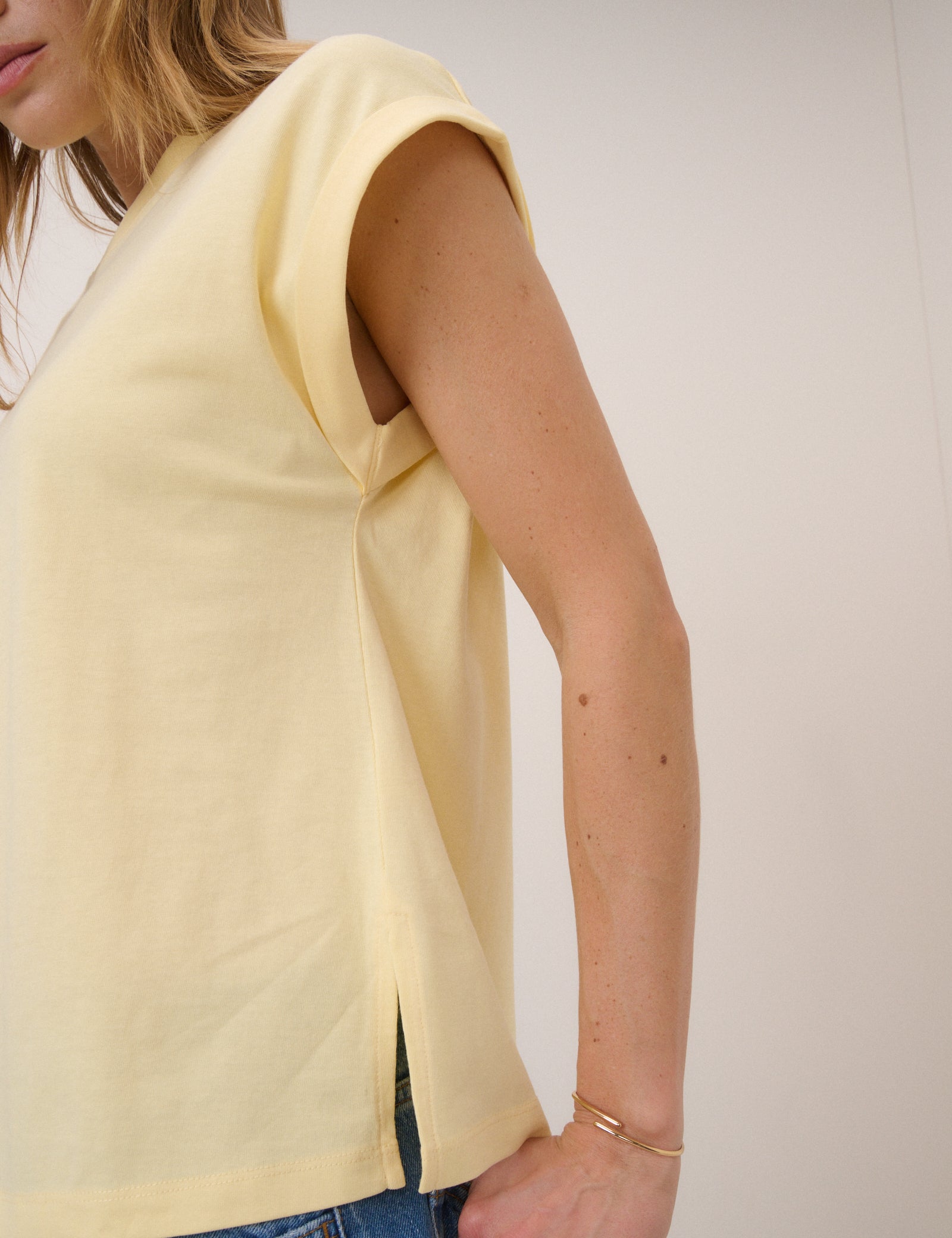 Yellow Cap Sleeve T-Shirt