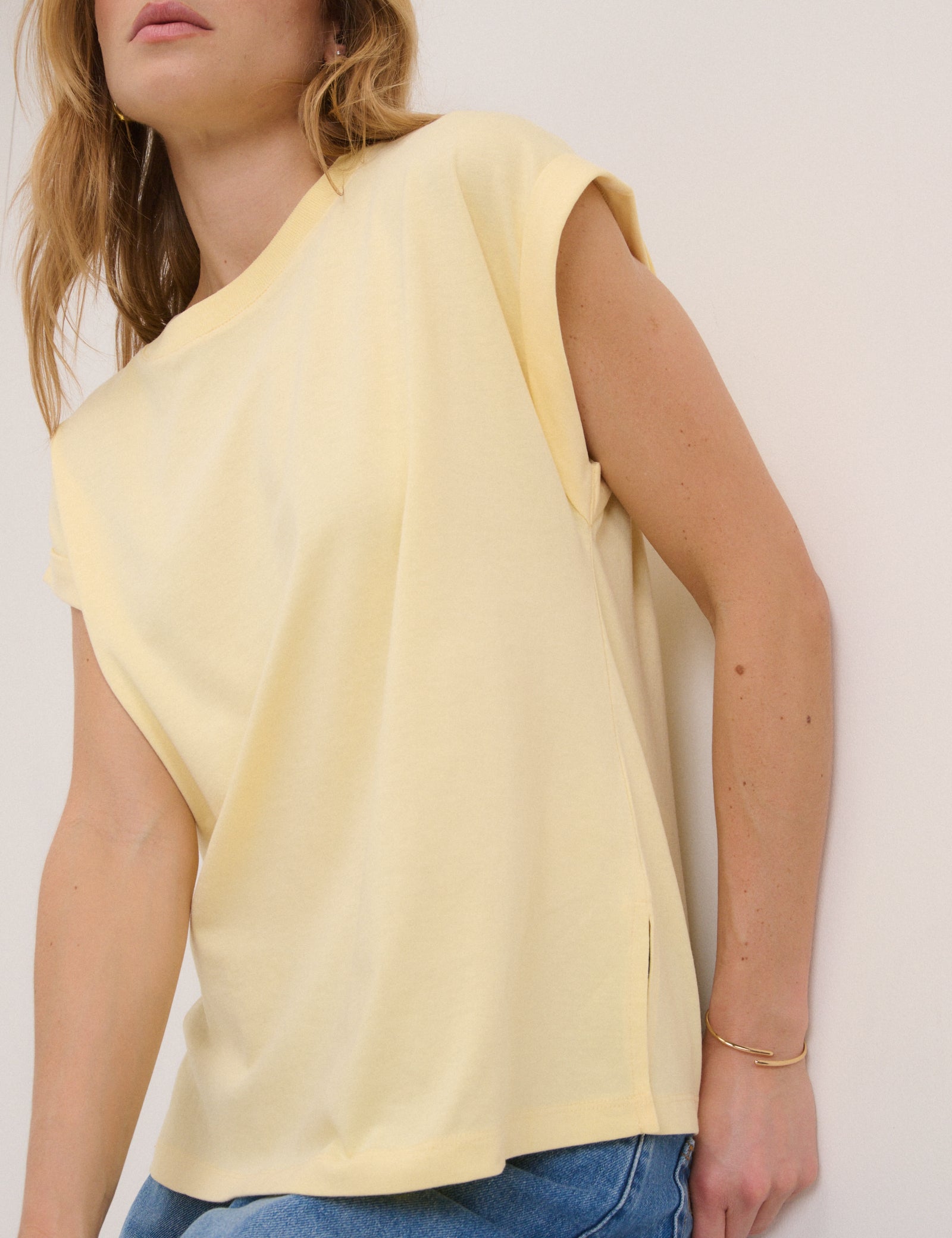 Yellow Cap Sleeve T-Shirt