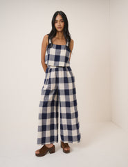 Navy Gingham Swing Top