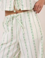 White Floral Reese Wide Leg Trousers