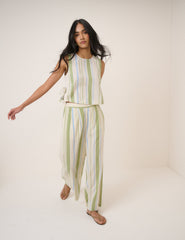 Green And Blue Striped Swing Top