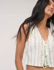 White Floral Swing Top