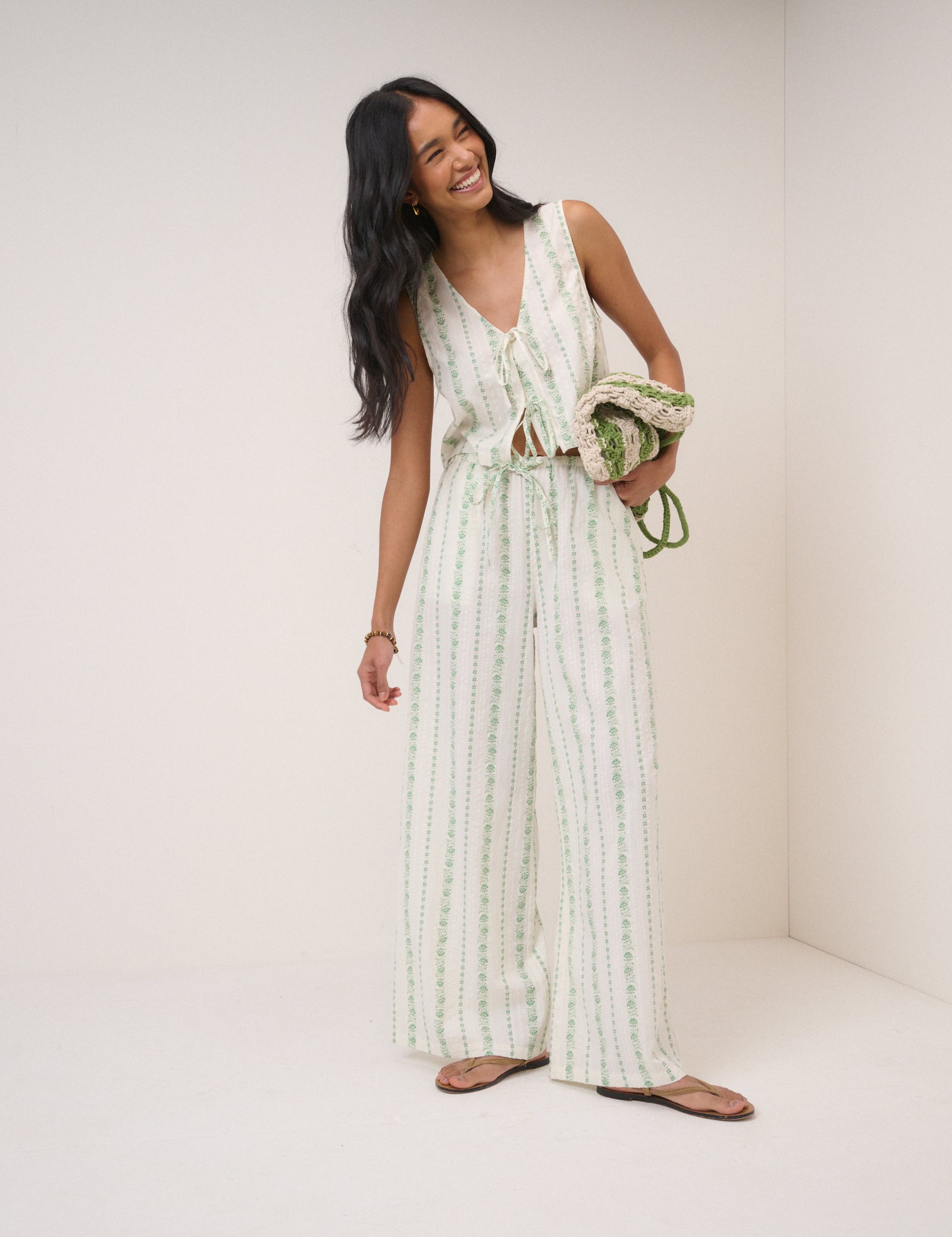 White Floral Swing Top