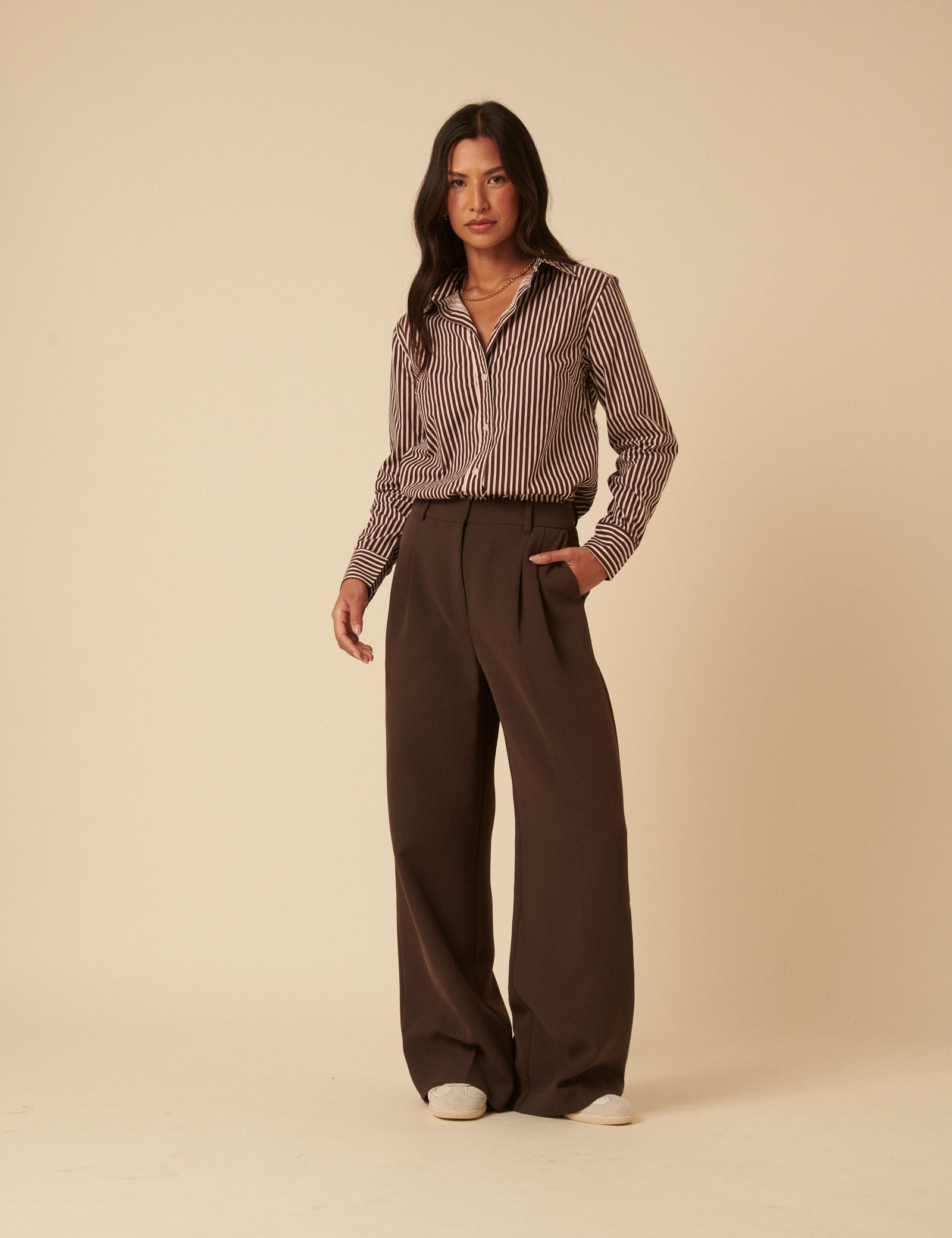 Brown Striped Shirt