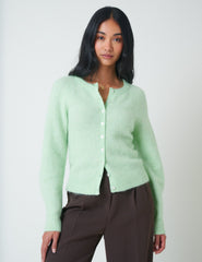 Mint Green Wool Blend Cardigan