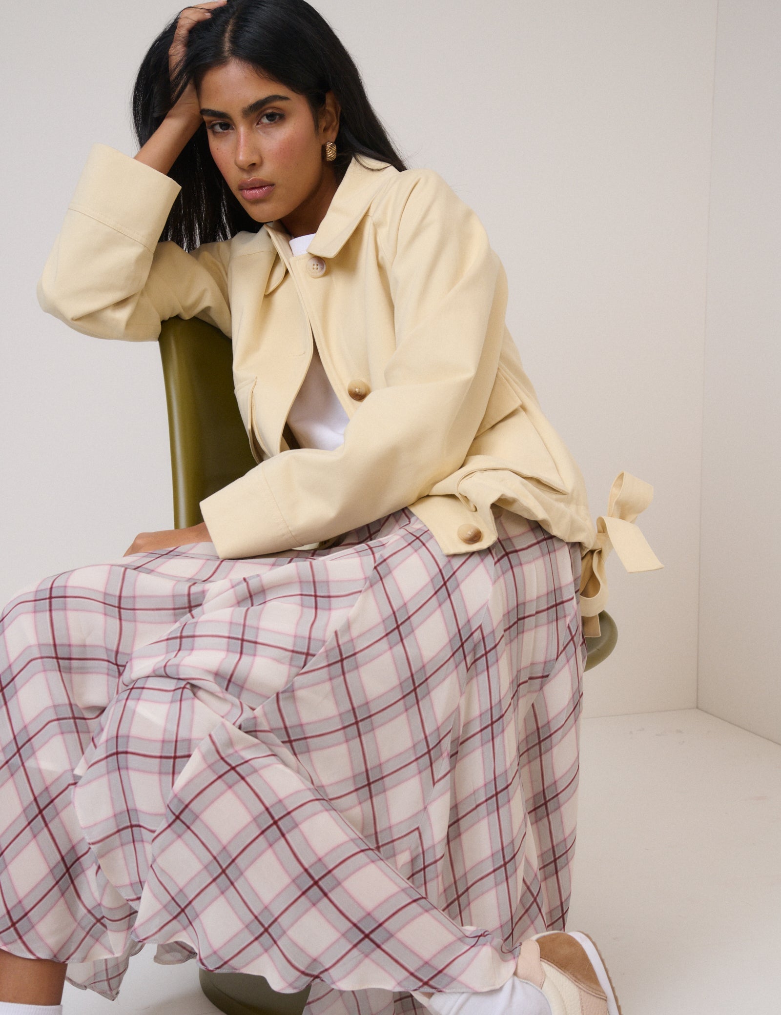 Butter Yellow Bow Detail Jacket