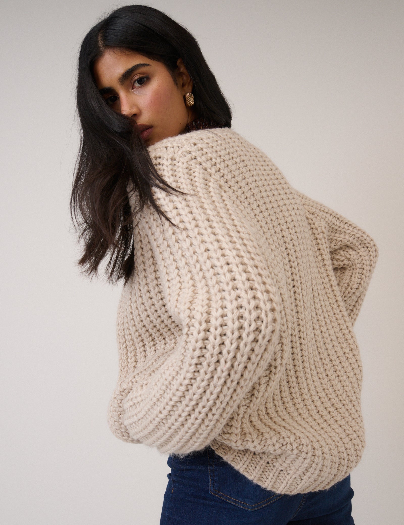 Cream Chunky Cardigan