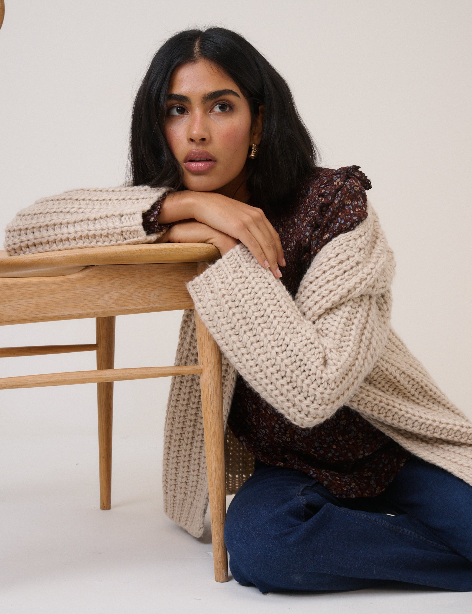 Cream Chunky Cardigan