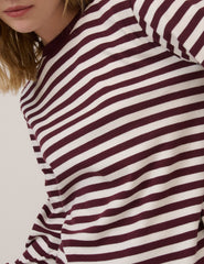 Burgundy Striped Long Sleeve T-Shirt