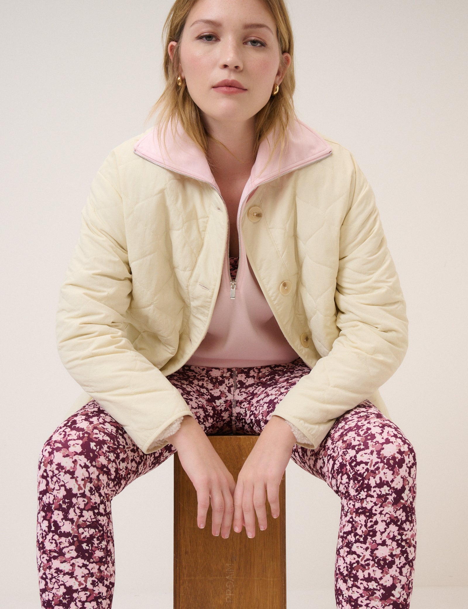 Pink Floral Athleisure Leggings