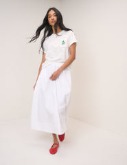 White Embroidered Pocket T-Shirt