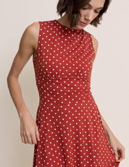 Red Polka Dot Jersey Sleeveless Tate Mini Dress