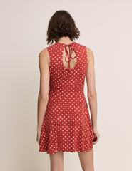 Red Polka Dot Jersey Sleeveless Tate Mini Dress