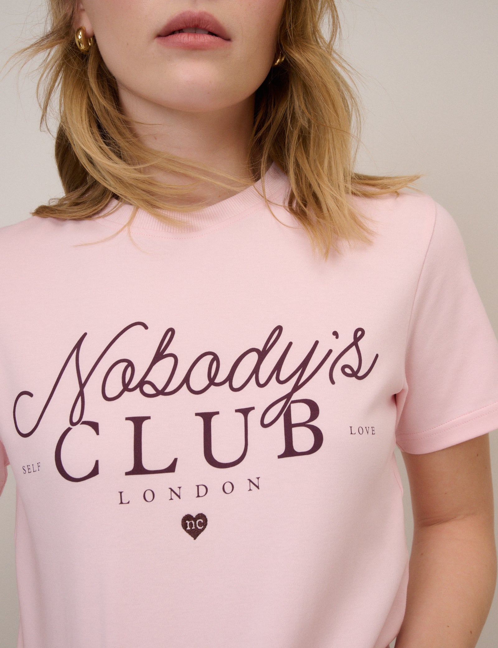 Pink Nobody's Club Graphic T-Shirt