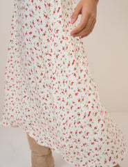 White Floral Atlas Midi Dress