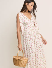 White Floral Coen Midi Dress