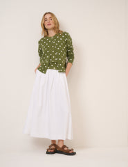 Green Polka Crew Neck Cardigan
