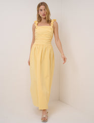 Butter Yellow Victoria Midi Dress